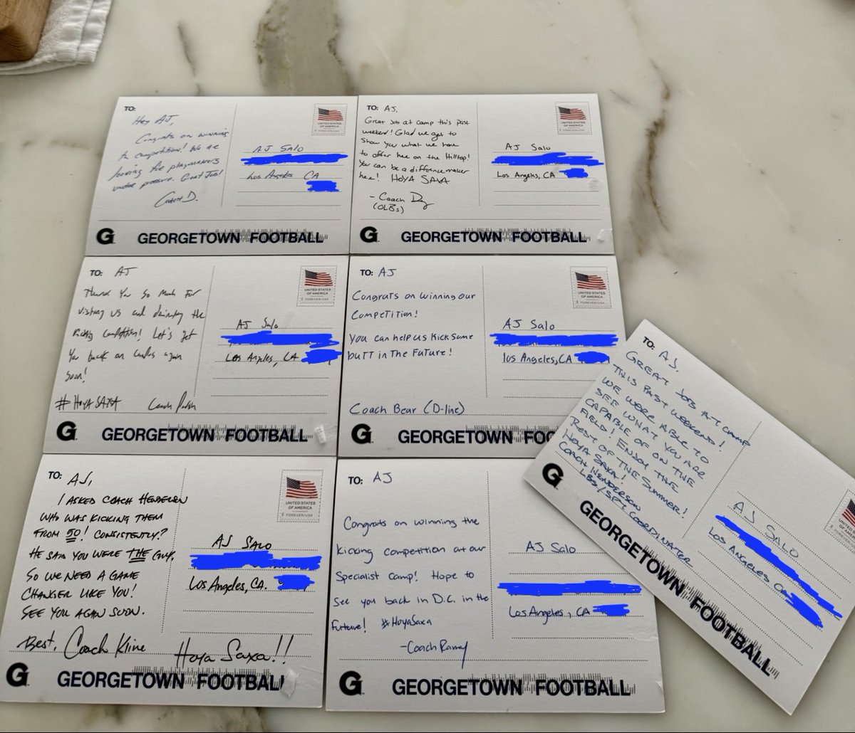Anderson (AJ) Salo (@ajsalo_9) on Twitter photo Appreciate the love from <a href="/HoyasFB/">Georgetown Football</a>. Thanks to <a href="/CoachTreyHen/">Trey Henderson</a>, <a href="/CoachRamey_/">Gary Ramey Jr.</a>, <a href="/CoachCurtKline/">Curt Kline</a>, <a href="/Only1CamSpence/">Coach Bear</a>, <a href="/CoachPartin/">Joey Partin</a>, <a href="/CoachKD__/">Kuony Deng</a>, and <a href="/coachkrd/">Kevin “Duffy” Doherty</a> for the notes and support. Can’t wait to get back to the Hilltop on November 8th for the Richmond game!
<a href="/NadeFootball/">CHAMINADE FOOTBALL</a> Appreciate the love from <a href="/HoyasFB/">Georgetown Football</a>. Thanks to <a href="/CoachTreyHen/">Trey Henderson</a>, <a href="/CoachRamey_/">Gary Ramey Jr.</a>, <a href="/CoachCurtKline/">Curt Kline</a>, <a href="/Only1CamSpence/">Coach Bear</a>, <a href="/CoachPartin/">Joey Partin</a>, <a href="/CoachKD__/">Kuony Deng</a>, and <a href="/coachkrd/">Kevin “Duffy” Doherty</a> for the notes and support. Can’t wait to get back to the Hilltop on November 8th for the Richmond game!
<a href="/NadeFootball/">CHAMINADE FOOTBALL</a>