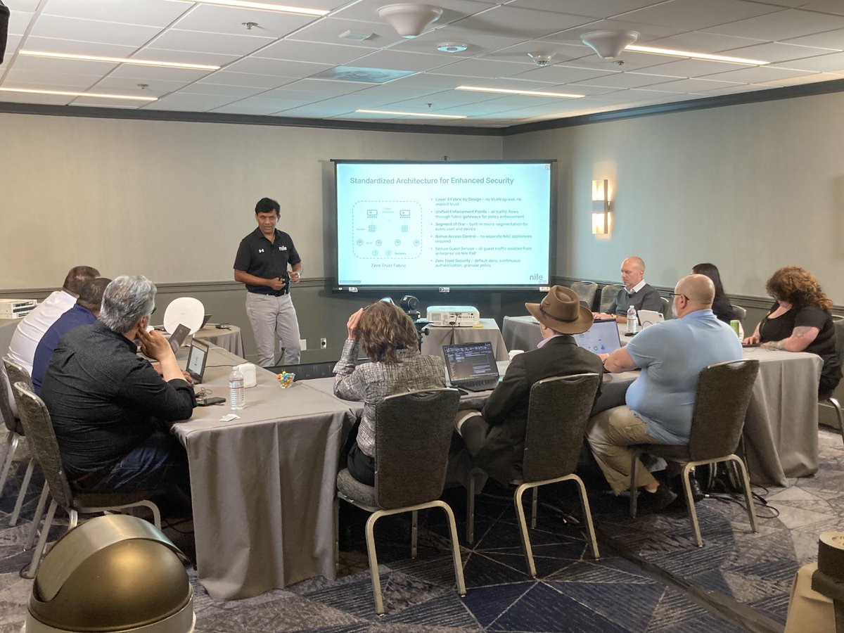 A first for <a href="/NileSecure/">Nile</a> went well - #xfd14 - Imagine a network with real micro-segmentation and zero trust on day one. No VLANs, complex NAC or dACLs. Just a network and security designed to work together...