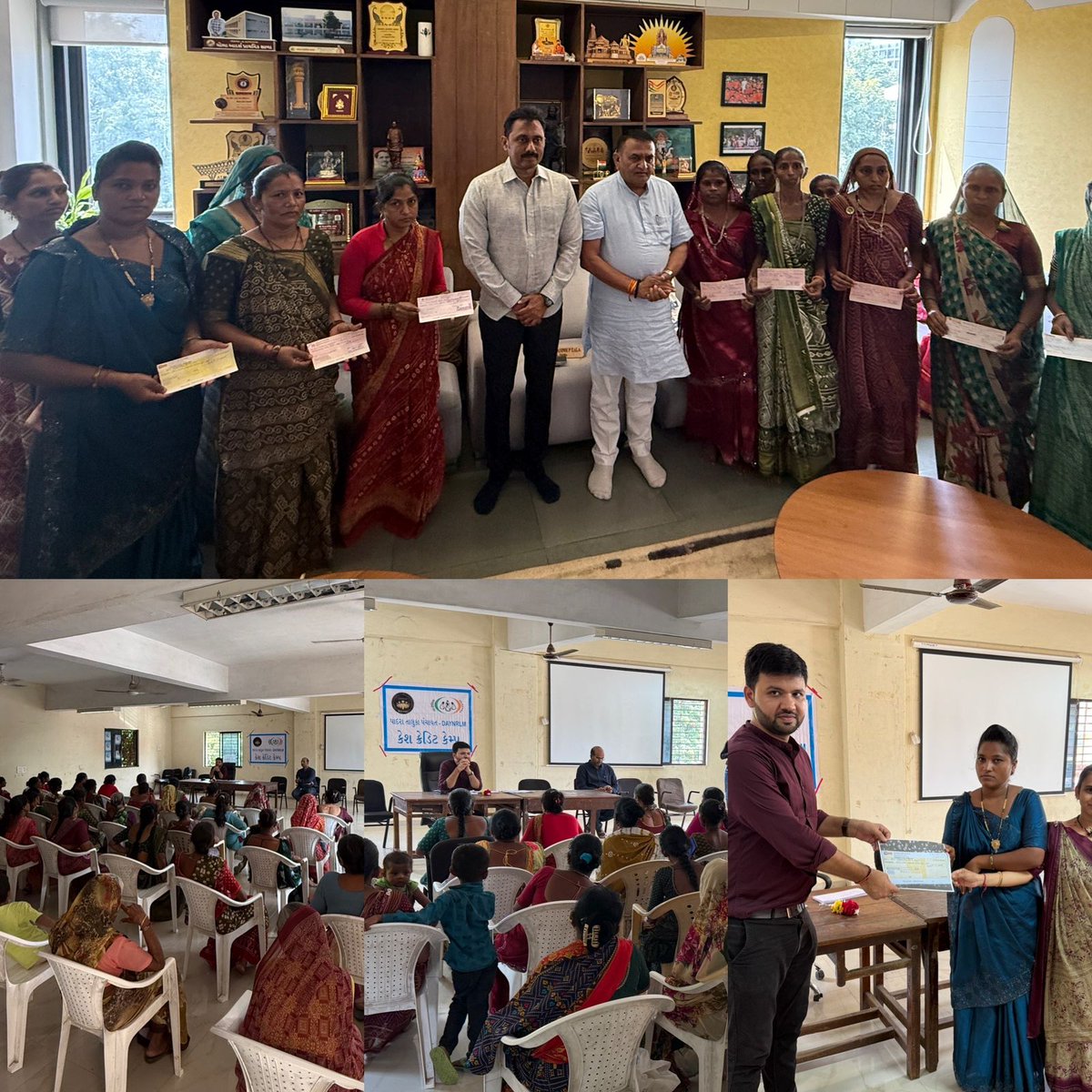 આજ રોજ પાદરા તાલુકા ખાતે માન.ધારાસભ્યશ્રી ની ઉપસ્થિતિ માં કેશ ક્રેડિટ કેમ્પ નું આયોજન કરવામાં આવેલ જેમાં ૨૦ સ્વ સહાય જૂથો ને ૫૫,૪૦,૦૦૦/- ના મંજૂરી પત્ર આપવામાં આવેલ તેમજ સ્વ સહાય જૂથોને વિવિધ યોજનાકીય માહિતી આપવામાં આવી
<a href="/CMOGuj/">CMO Gujarat</a> <a href="/ddo_vadodara/">District Panchayat Vadodara</a> <a href="/CollectorVad/">Collector & DM Office Vadodara</a> <a href="/Info_Vadodara/">Info Vadodara GoG</a>