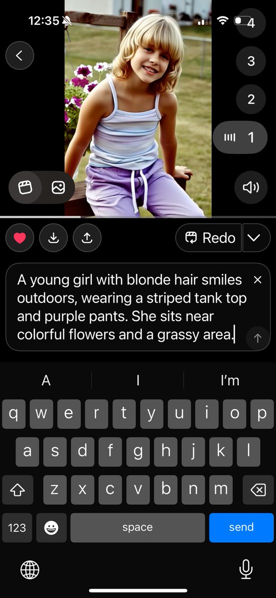 AimeeRenee37's tweet photo. At first I used the preset prompts to a carnival video and a bakery one, it did not turn my photo into anything like those prompts, it made inappropriate video, and then changed the prompt just to the description of the photo uploaded, which in no way should have caused it to generate the videos that it did. After this is looked into, I want my child pics and those videos deleted on your backend off your servers.