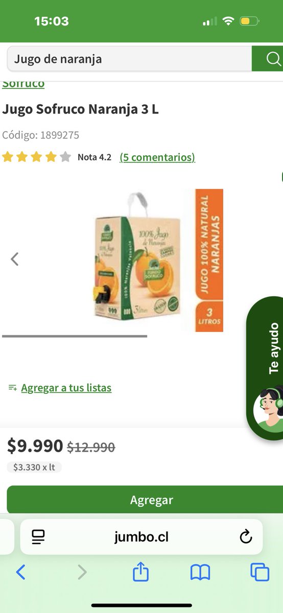 constanzavlopez's tweet photo. @La_Loretito_ Por lo menos en jugo si existe https://t.co/JXWOsRgG2t