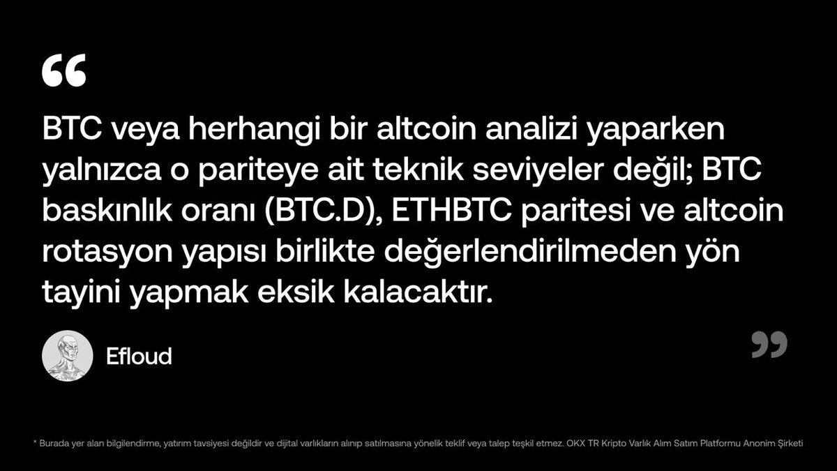Efloud's tweet photo. Merhabalar,

@OKXTurkiye ile birlikte hazırlamış olduğumuz son araştırma raporumuzda $BTC, $ETH, $ETHBTC ve $BTC.D paritelerinin yüksek ve düşük zaman dilimini (HTF & LTF) içeren teknik analizlerine aşağıdaki link üzerinden erişebilirsiniz.

https://t.co/11GUJGRLm1
 
Önemli Not: Özellikle $ETHBTC ve $BTC.D korelasyonlarının dikkatlice takip edilmesi gereken zamanlarda olduğumuzu düşünüyorum. Bu bağlamda raporu komple okumanızı tavsiye ediyorum.

Önemli Not 2: Sizler için ufak bir hediye dağıtımım olacak. Bir alttaki post’ta detayları bulabilirsiniz.

Faydalı olması temennilerimle.