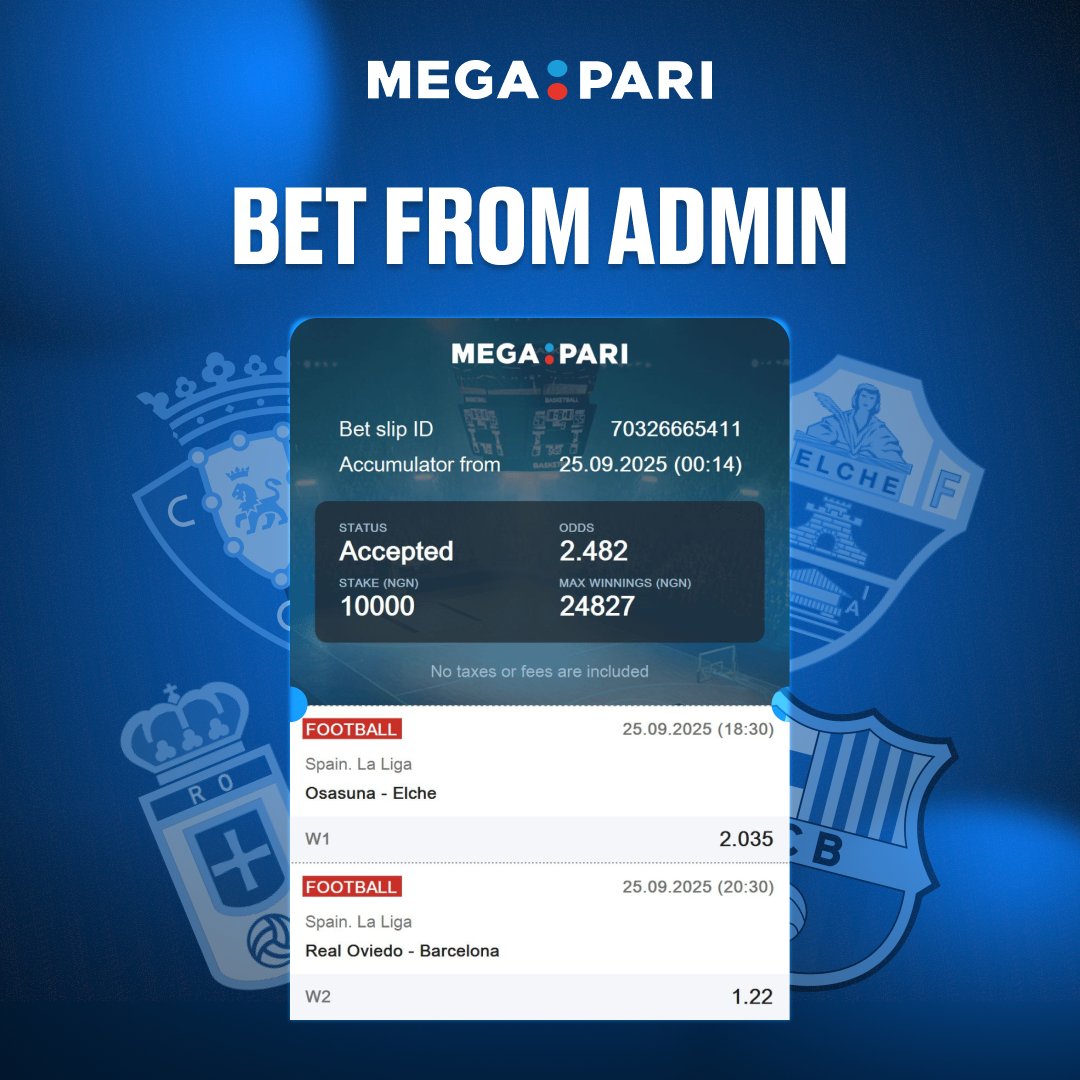 megapari_ngr's tweet image. 📌 BET FROM ADMIN! 🎯

Today’s hot pick is in! 🔥
Follow the Admin’s Bet of the Day and ride the winning wave 🌊💸

👉 Do you trust the admin’s call? Place your bet now on MEGAPARI and let’s cash out together! 🚀

#Megapari #BetFromAdmin #WinningVibes