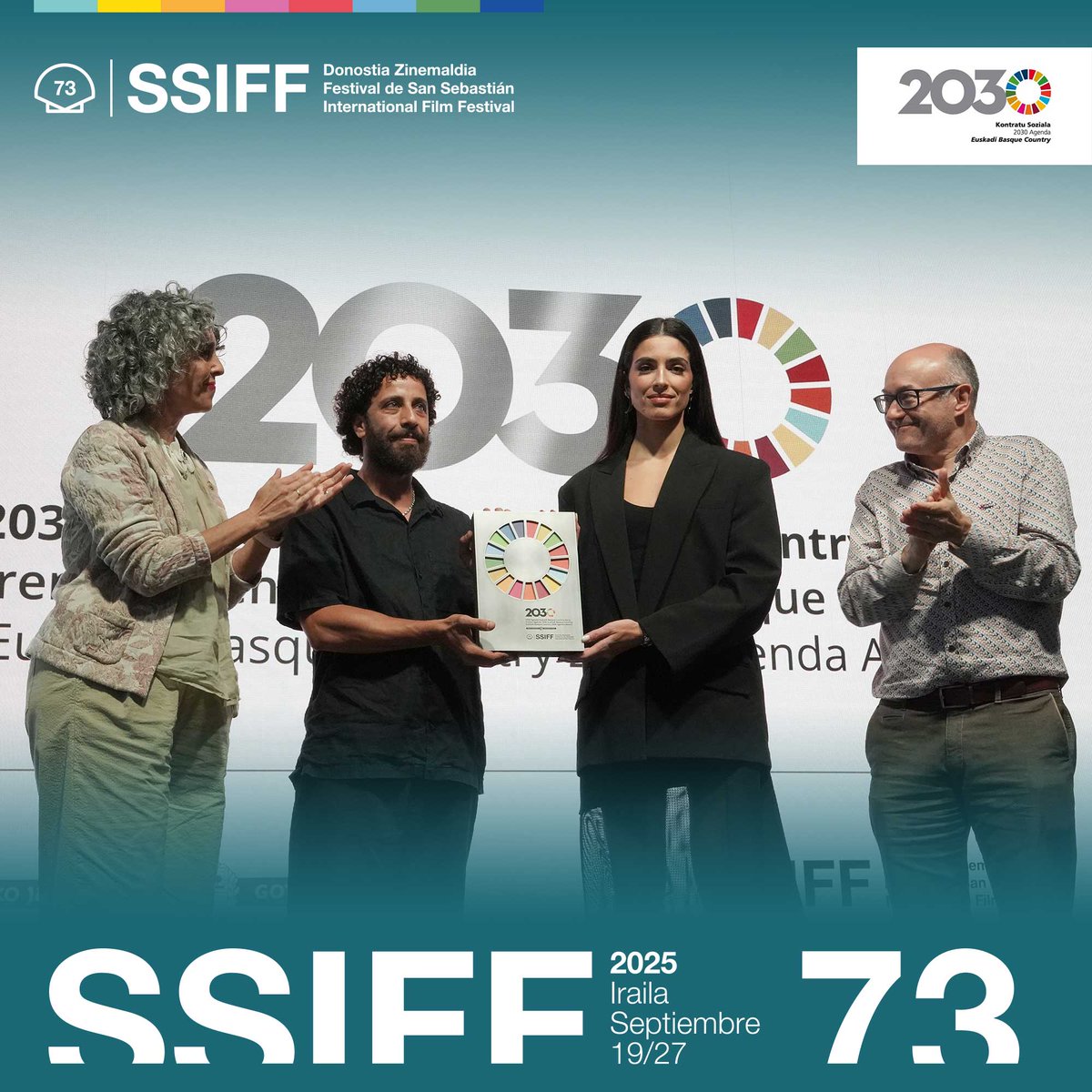 #73SSIFF 🏆 ‘The Voice of Hind Rajab (La voz de Hind)’, de Kaouther Ben Hania, gana el Premio #Agenda2030 Euskadi Basque Country que el Gobierno Vasco entrega a la película que mejor refleja los valores de la sostenibilidad y solidaridad.

🌐 tinyurl.com/73SSIFF-Premio…