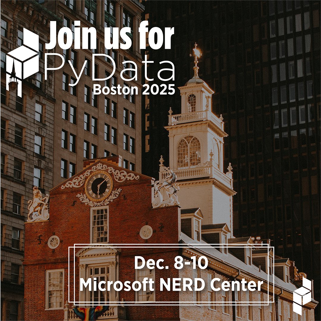PyData's tweet image. ⚓ PyData Boston is looking for enthusiastic Pythonistas to fill out a three-day schedule at PyData Boston 2025, Dec. 8-10, at the Microsoft NERD Center! Submit your proposal to PyData Boston 2025 by Oct. 12! hubs.la/Q03K7Q950