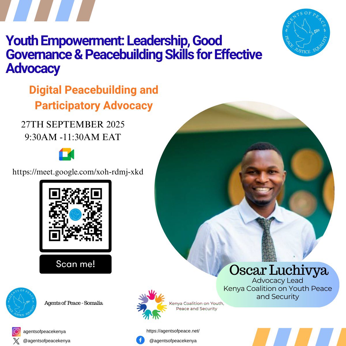 M_A_Abdullahi's tweet photo. 📢 The Capacity Building Workshop organized by Agents of Peace is currently underway (25th – 27th September 2025).

Young Somali candidates are engaging in interactive sessions on:
✅ Leadership &amp; Good Governance
✅ Lobbying, Advocacy &amp; Campaigns
✅ Youth, Peace &amp; Security https://t.co/X9yBWLZKLL