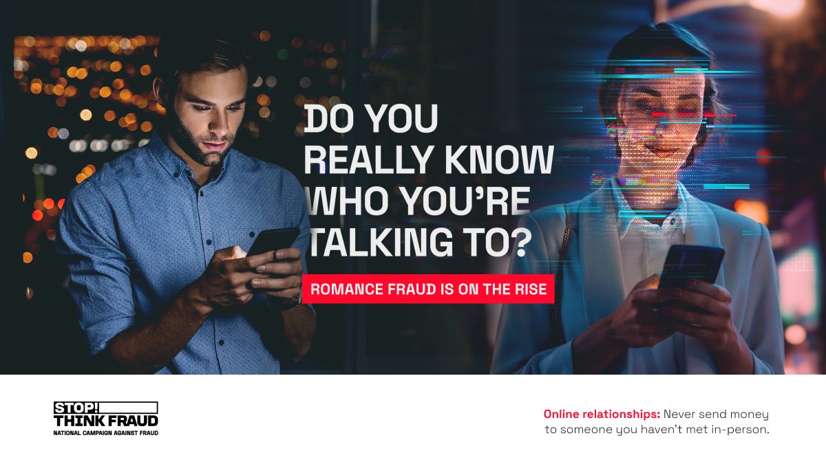 ❌Never send money to someone you haven't met in person.

⚠️Romance fraudsters build trust, then ask for cash - often with emotional and convincing stories.

Find out more: actionfraud.police.uk/romance-fraud

#RomanceFraud