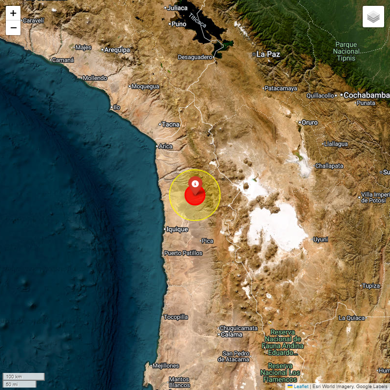 Billy_EQ's tweet image. #IIGEA #SIMMSA #SISMO #EARTHQUAKE
MAGNITUDE: 5.0Mw
#TARAPACA #CHILE
2025-09-25, 18:11:44.86 UTC
LAT: -19.5209° LON: -69.4596°
DEPTH: -103.0km
iigea.org/monitor