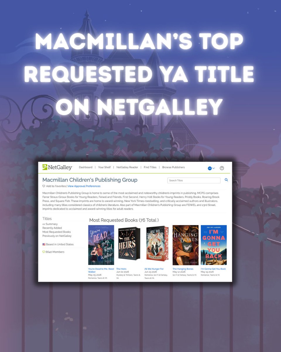 📣Exciting news!!📣

YOU'RE DEAD TO ME, REED WALKER is in the TOP 5 YA titles requested on NetGalley and Macmillan's #1 requested YA title! It's a top Romance title too! 

I can't believe my debut is next to some absolute icons!

🔗 in my bio
#DEBUT
#NetGalley
#WritingCommunity