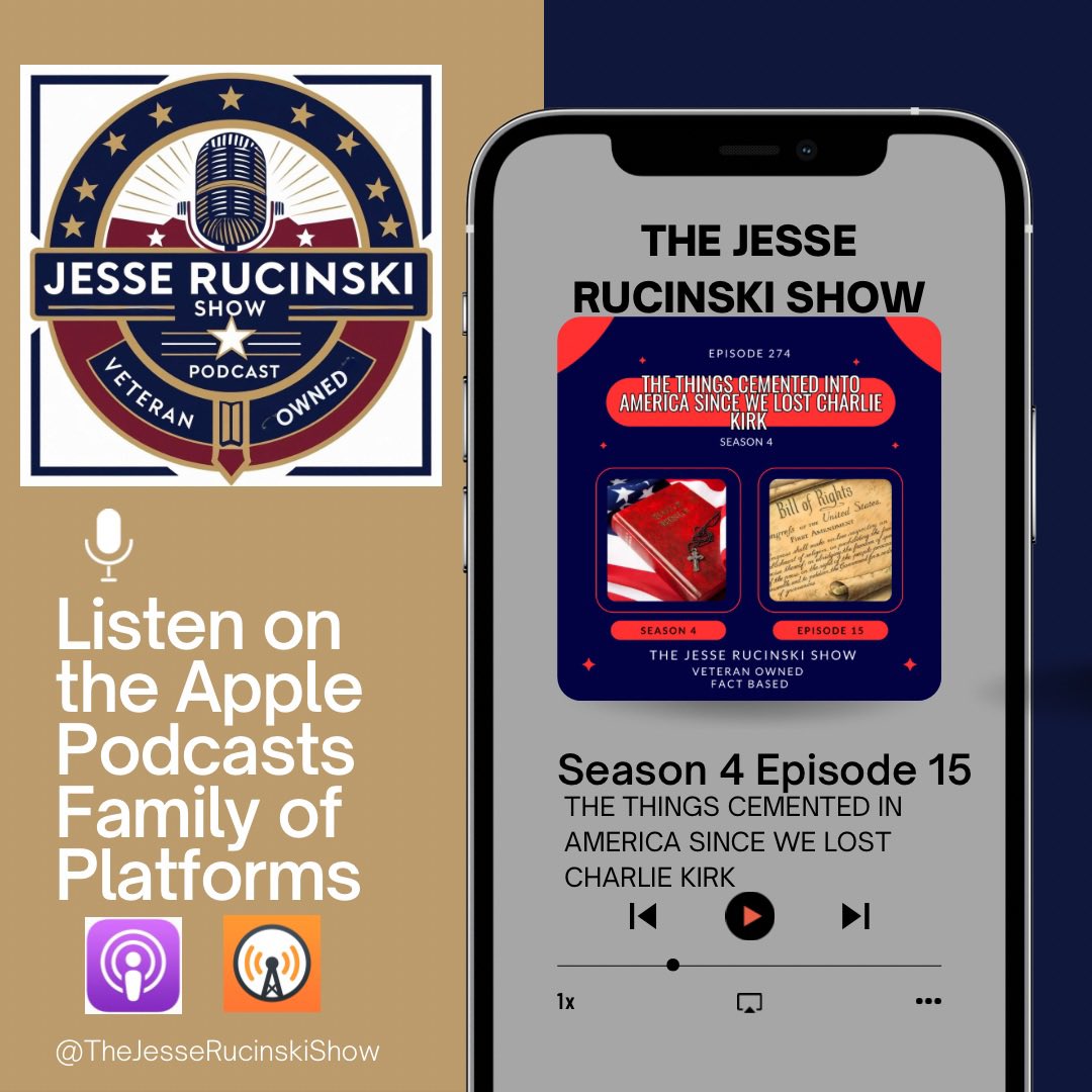 New episode of The <a href="/JRucinskiShow/">The Jesse Rucinski Show</a> is available on both the <a href="/ApplePodcasts/">Apple Podcasts</a> &amp; <a href="/OvercastFM/">Overcast</a> apps. The links are below, the link in my bio, other posts, and at 2146media.com

podcasts.apple.com/us/podcast/the…

overcast.fm/+AAxFkpTGysE

#PodcastCommunity #VeteranOwned #CharlieKirk #USA