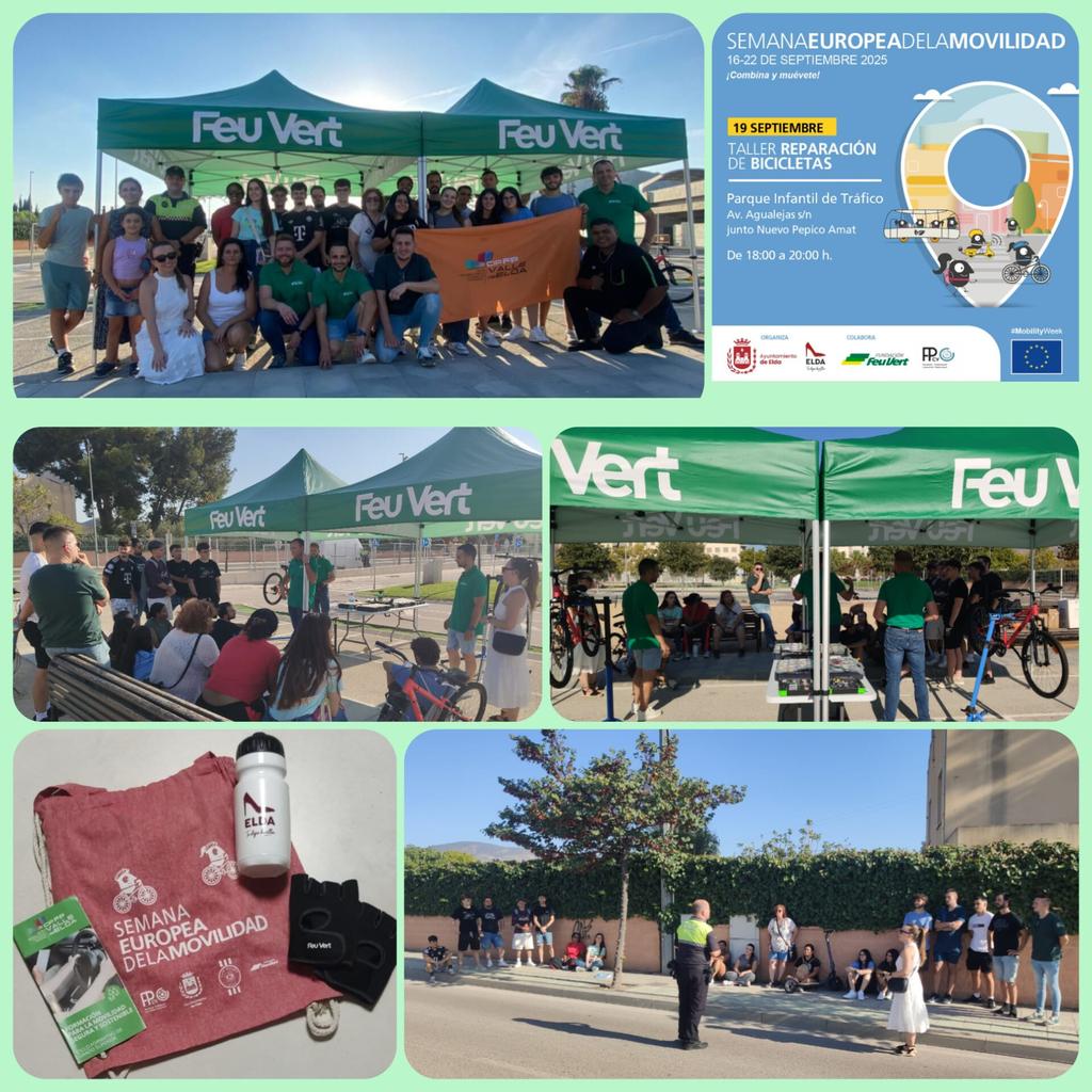 ✅Colaboración FP-Empresa-Ayuntamiento en la Semana Europea de la Movilidad, junto a la #FundaciónFeuVert, gracias al Ayuntamiento de Elda a través de la Concejalía de Control de la Movilidad y la Policia local de Elda. <a href="/GvaSomFP/">GVASomFP</a> #FeuVert