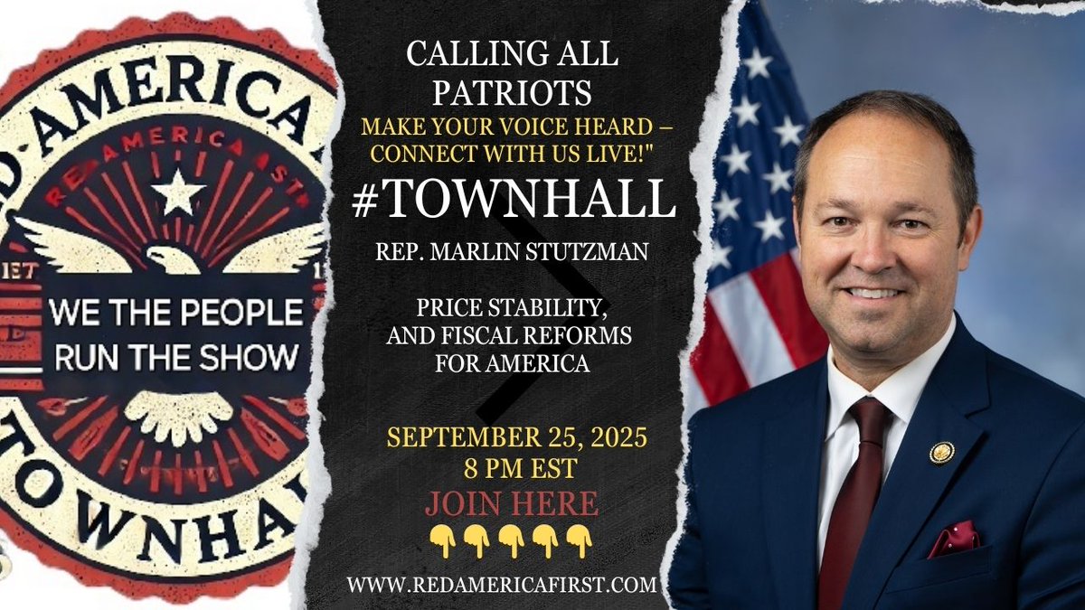 AshleyWeis4's tweet photo. Do Not Miss Tonight's #TOWNHALL with Rep. Marlin Stutzman and his beautiful wife Christy at 8 PM EST and at 9 PM EST Ann Vandersteel! Sign up at https://t.co/lURpgl2cVV or watch live at https://t.co/e14RCZC3Rh Ashley Weiß #USCongress #townhall #RedAmericaFirst https://t.co/ApThajeRfJ