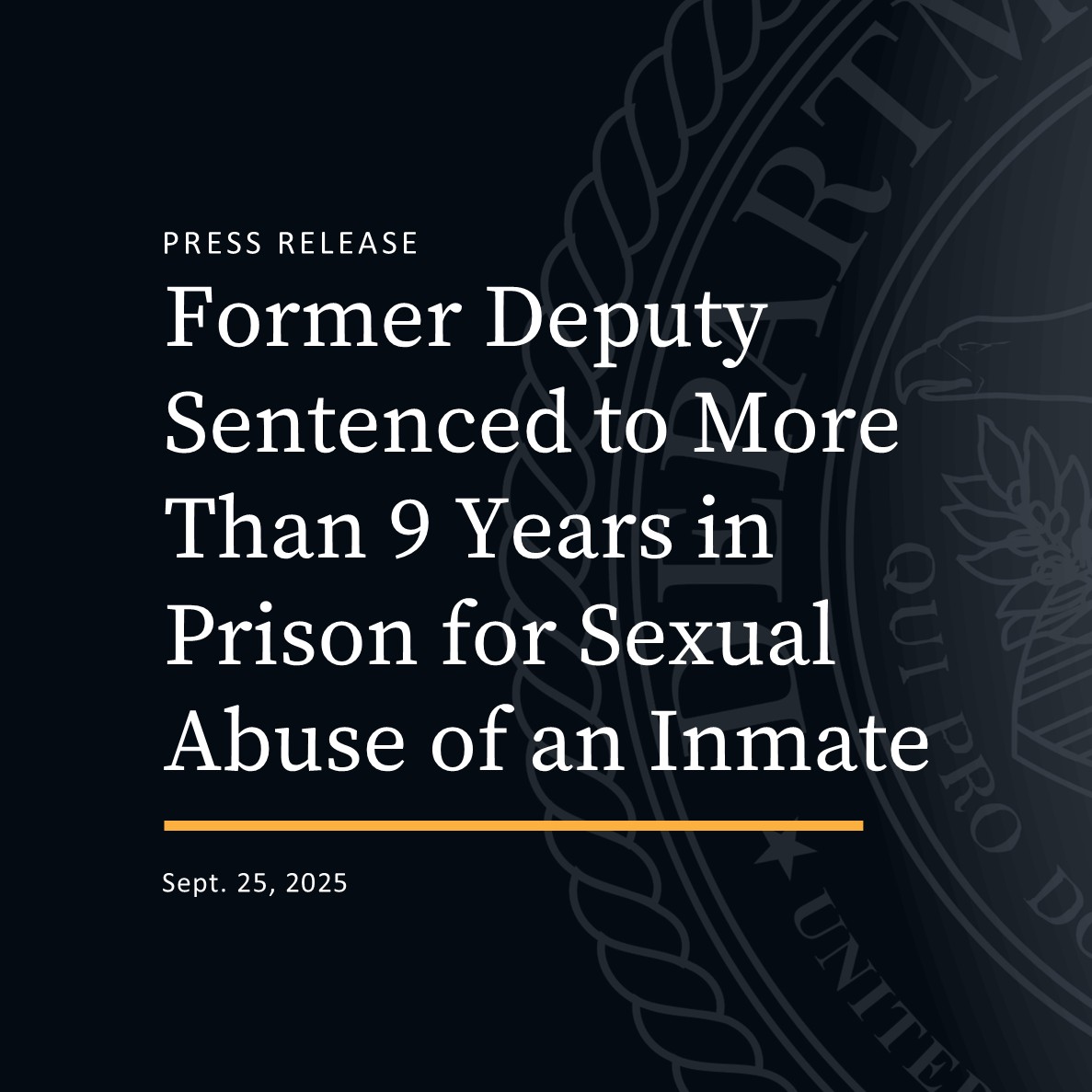 A former deputy employed at a detention facility in Mahoning County has been sentenced to prison for sexually abusing a female inmate in his custody.

Read more:

justice.gov/usao-ndoh/pr/f…