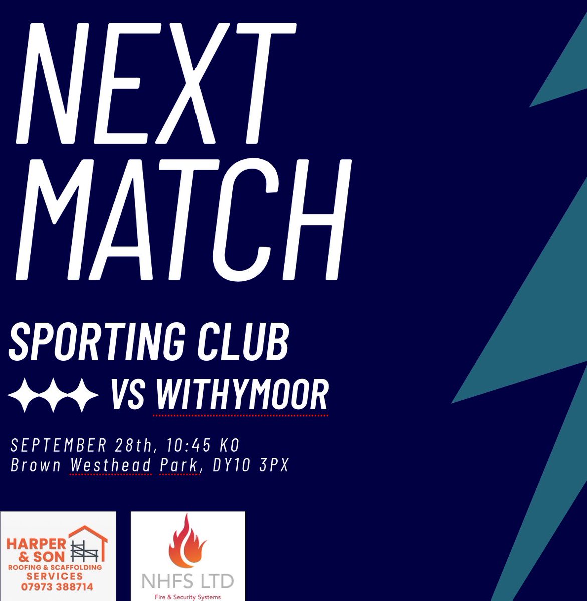 SportingClub123's tweet photo. This Sunday we travel to brown westhead park as we face Withymoor as we look to continue our unbeaten start to the league 💪🏼

UP THE SPORTING 💙🖤 https://t.co/mx0j152Fxy