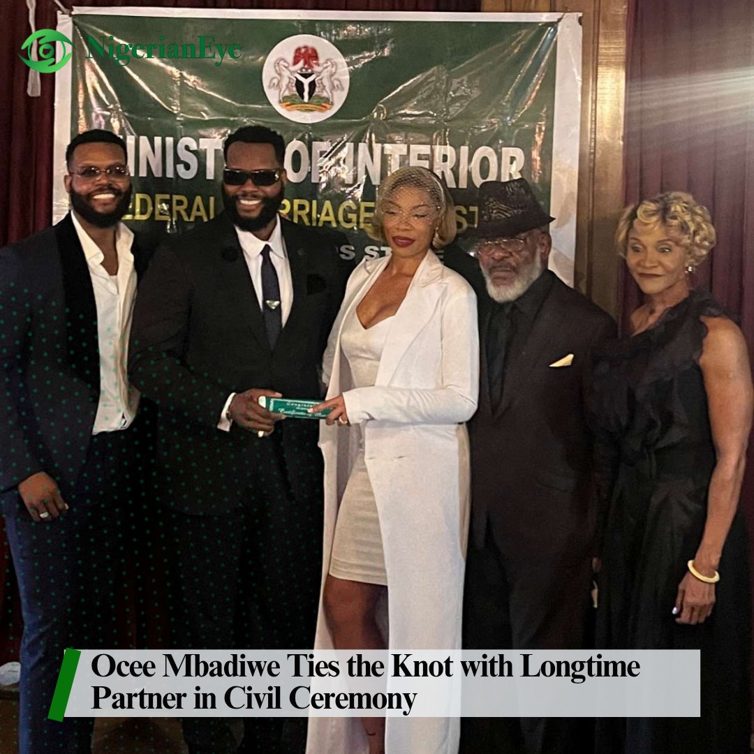 NigerianEye_'s tweet photo. Former Big Brother Naija Housemate Ocee Mbadiwe, has officially tied the knot with his longtime partner in a quiet civil ceremony.
The couple, who have been together for a long time, exchanged vows in the presence of close family and friends.
#BBNaija #OceeMbadiwe https://t.co/RweEDnZhhm