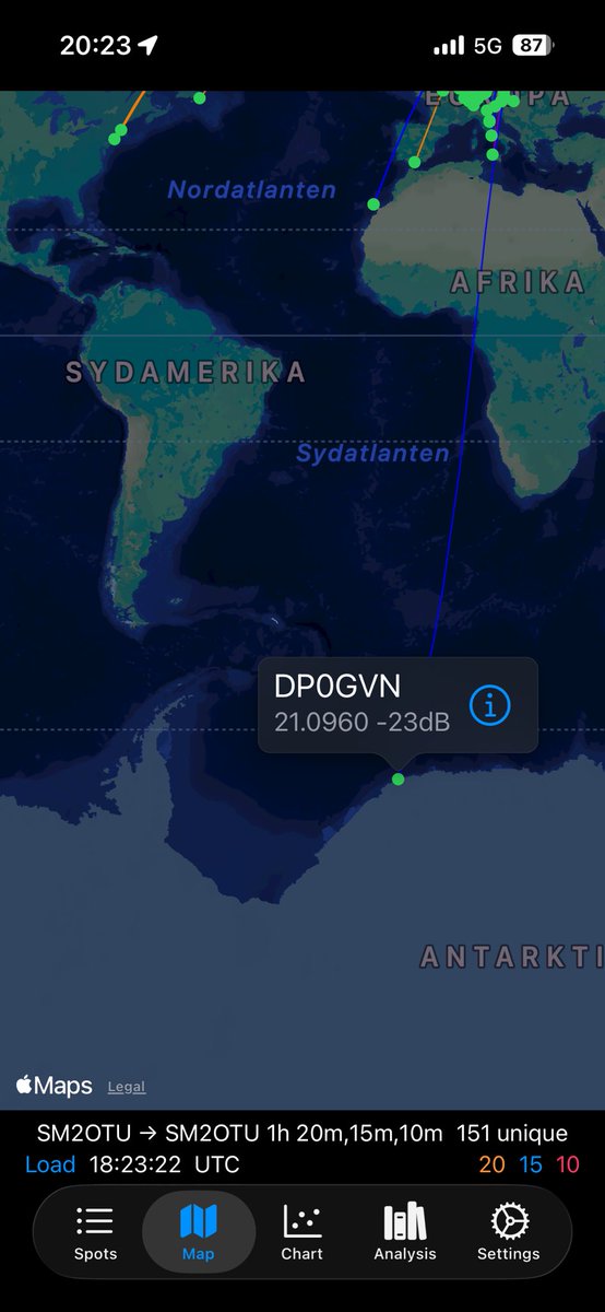 sm2otu's tweet photo. 200mW with whisper and I reach Antarctica. Using a Zachtek TX and a 12AVQ at my QTH above the arctic circle in KP 16 https://t.co/F71laXY9Ru