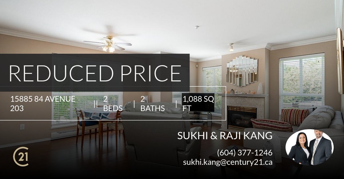 📍 Reduced Price 📍 This recently reduced home at 15885 84 Avenue 203 in Surrey won't last long, so, don't wait to set up a showing! Reach out here or at (604) 377-1246 for more information! homeforsale.at/15885_84_AVENU…
