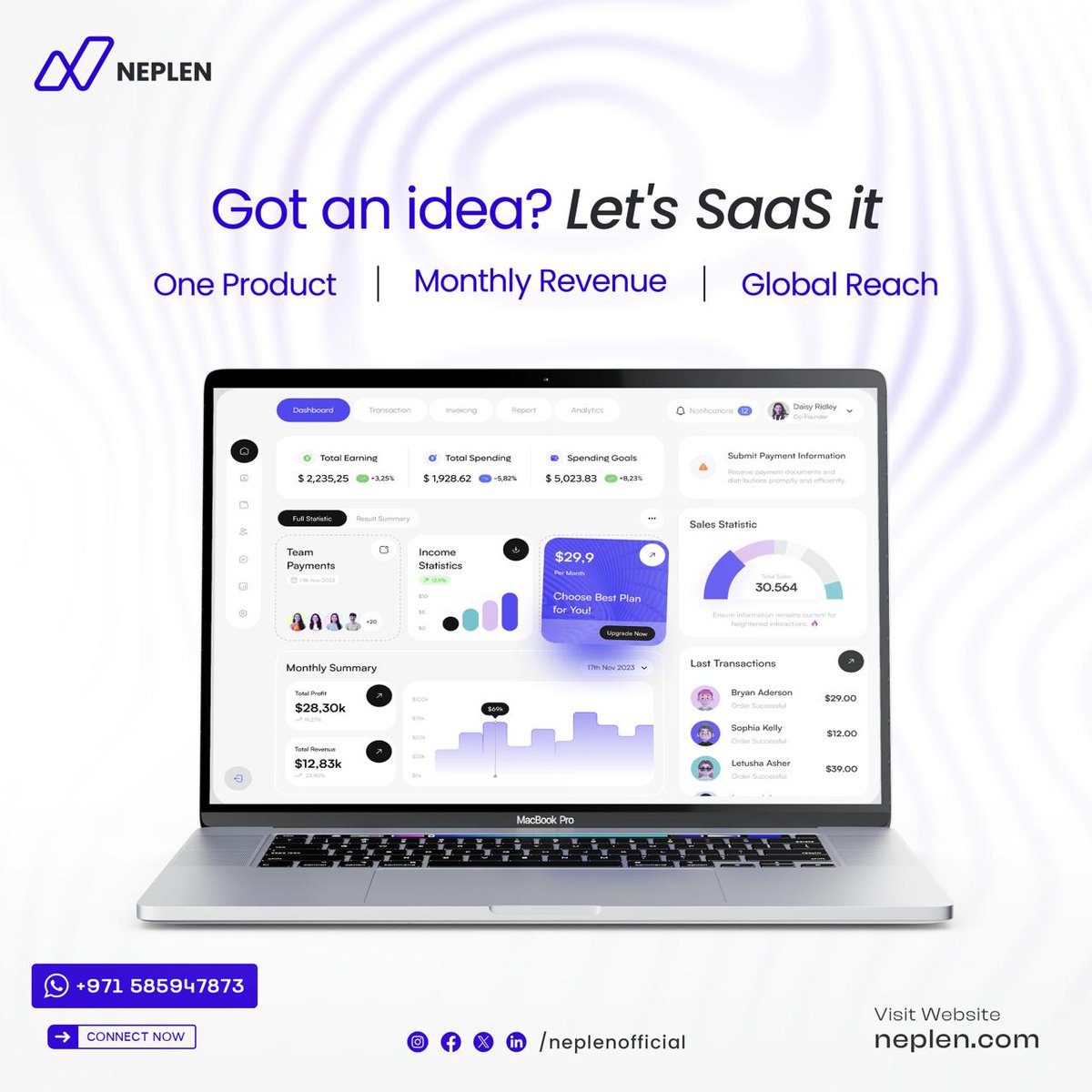 neplenofficial's tweet photo. Got an idea? Let’s SaaS it with Neplen! 🚀
One product. Monthly revenue. Global reach.
#Neplen #SaaS #Innovation #BusinessGrowth #DigitalSolutions #GlobalReach #StartupSupport #ScaleWithNeplen https://t.co/wxiYZGMJ1L