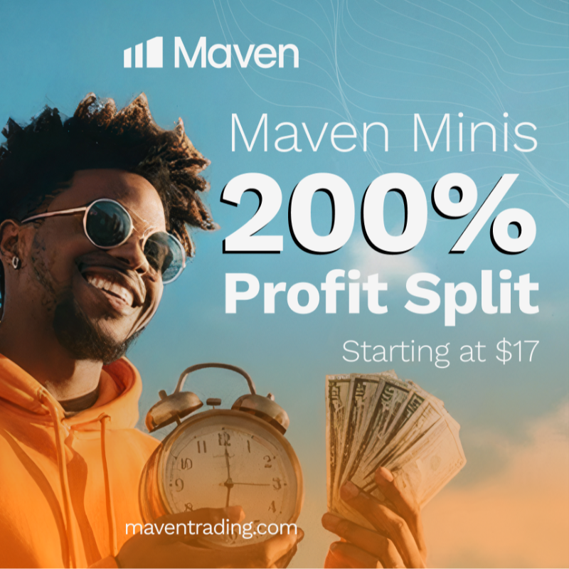 Maventrading's tweet photo. Why settle for 80% when you can get 200%? Maven Mini Challenge now only $17. Start trading today!