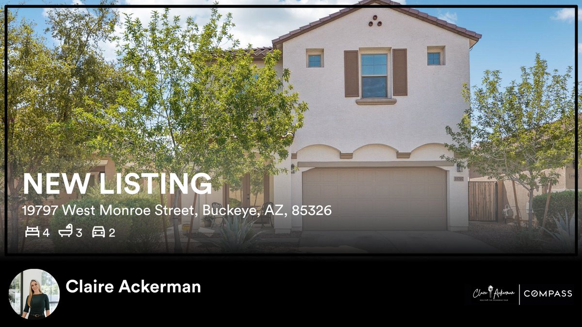 claireackerman2's tweet photo. 🛌 4 🛀 3 🚘 2
📍 19797 West Monroe Street, Buckeye, AZ, 85326

My latest listing on RateMyAgent.

https://t.co/d22F2YDQkT

...
#ratemyagent #realestate #Compass https://t.co/CkNABrM1Kr