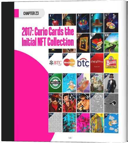 Curio Cards has been featured in multiple books, including <a href="/TASCHEN/">TASCHEN</a>'s "On NFTs" and <a href="/AlyzeSam/">AlyzeSam.eth</a>'s "The Nifty Encyclopedia"

These stunning spreads capture the art, history and significance of the project so beautifully 🤩