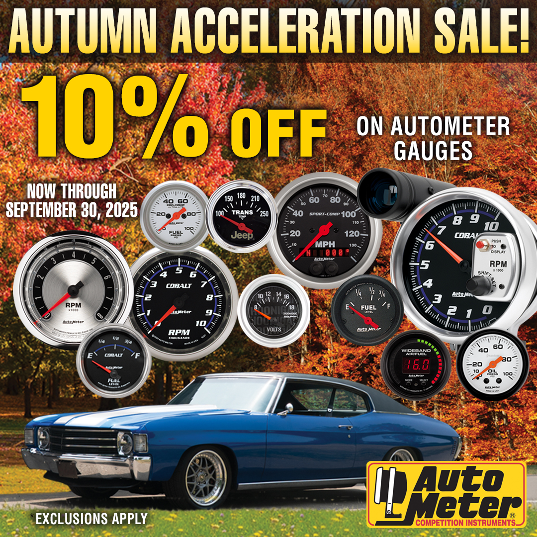 AutoMeter's tweet image. Leaves are falling and so are prices 🍂 Grab 10% off AutoMeter gauges now and keep your build dialed in.

#dieselperformance #chevyperformance #dodgeperformance#fordperformance #classiccar #classictruck #trucknation#customcar #customtruck