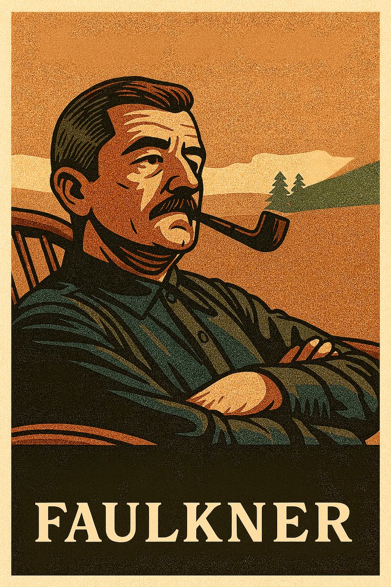 1️⃣ Hoy, en el aniversario del nacimiento de William Faulkner, recordamos a uno de los gigantes de la literatura del siglo XX.
El narrador del sur profundo.
El arquitecto de la memoria.
El hombre que reinventó la novela desde el corazón roto de Estados Unidos. 🧵