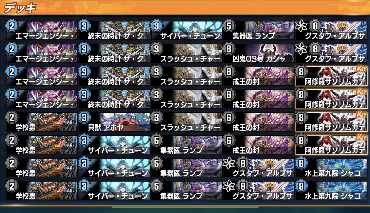 グスタフループでマスターまで駆け抜けた！
ガシャゴズラでグスタフ1枚でもループできるのは便利だった

#デュエプレ