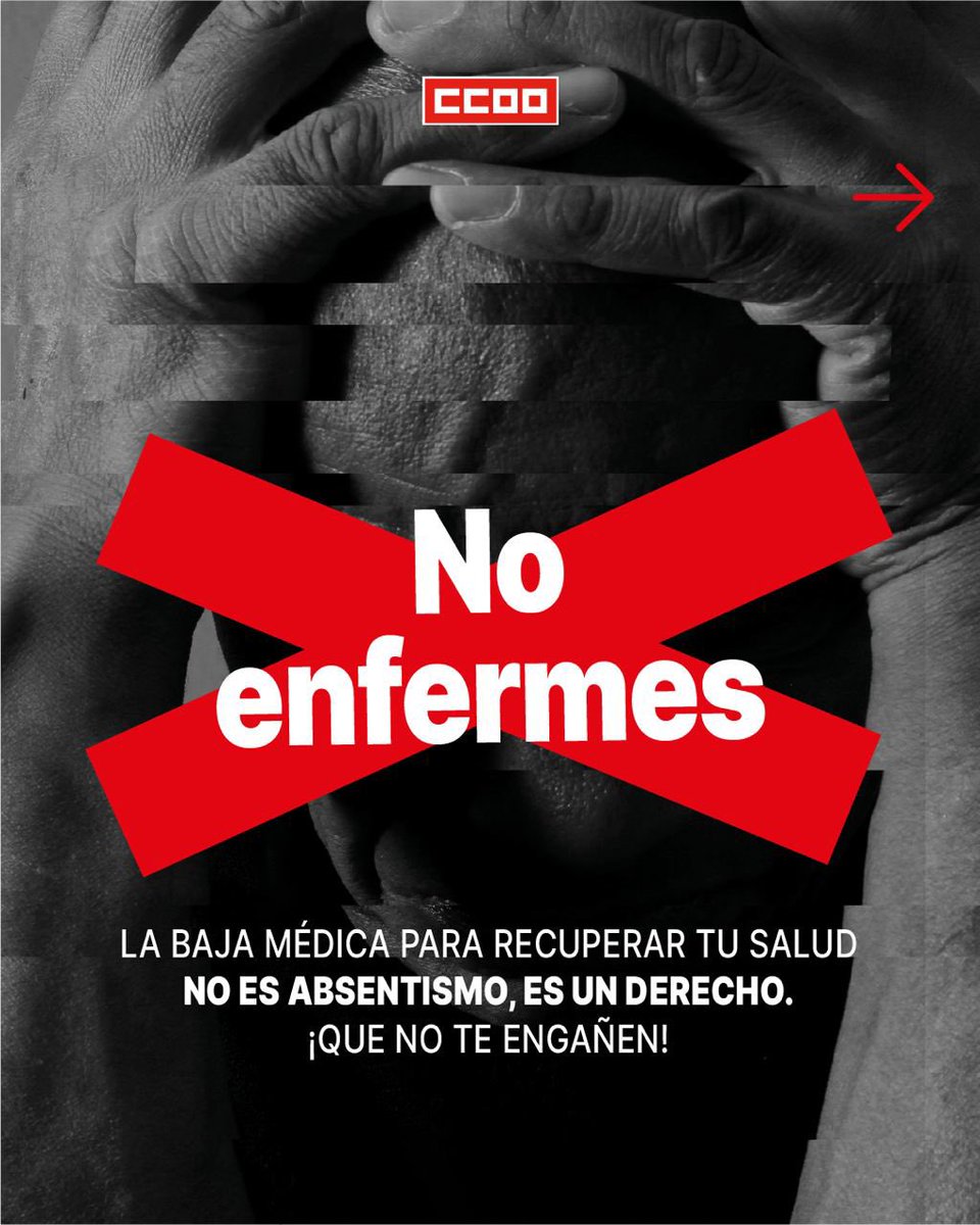 CCOO's tweet image. ‼️🫂 Cuidar de tu salud es lo primero.