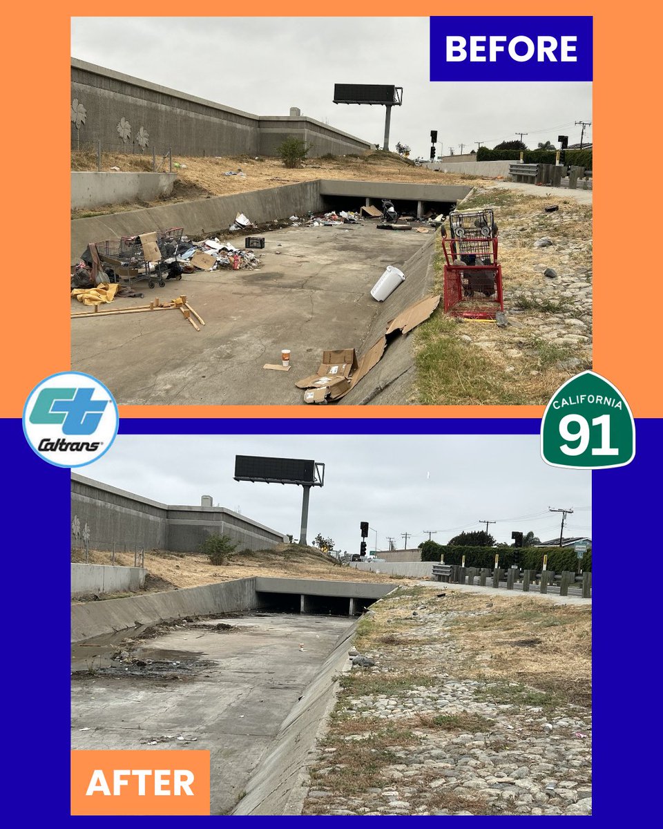 CaltransOC's tweet image. #Caltrans continues its efforts in keeping the traveling public safe by clearing away litter &amp;amp; debris along areas like SR-91 in Fullerton. Since Jan. 1, 2025, D12 has removed 75 encampments, collecting 1700+ cubic yards of debris. The equivalent of 62 garbage trucks.
 @CAgovernor