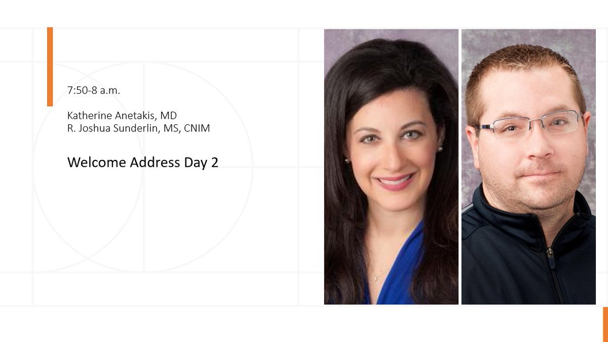 ProcircaCCN's tweet image. Welcome Address Day 2 – Dr. Katherine Anetakis &amp;amp; R. Joshua Sunderlin kick off the final day. #ionm #conference #day2 #neurophysiology