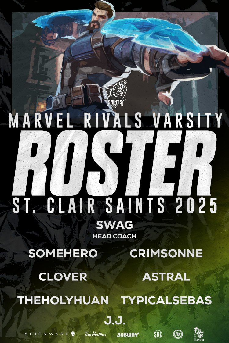 We're excited to introduce a new title this year. Please welcome #SaintsRivals Varsity! 

🦅<a href="/swagstudios13/">Wyatt 📍 St Clair College</a>
🦅<a href="/xSomeHero/">SomeHero</a> 
🦅<a href="/crimesonne/">Crimsonne</a> 
🦅<a href="/cloverow2/">clover</a> 
🦅<a href="/Absynth010/">Ethan Paulin</a> 
🦅<a href="/theholyhuan/">Theo</a> 
🦅<a href="/TypicalSebby/">TypicalSebby</a>
🦅<a href="/Jr_Johnny115/">JJ</a>