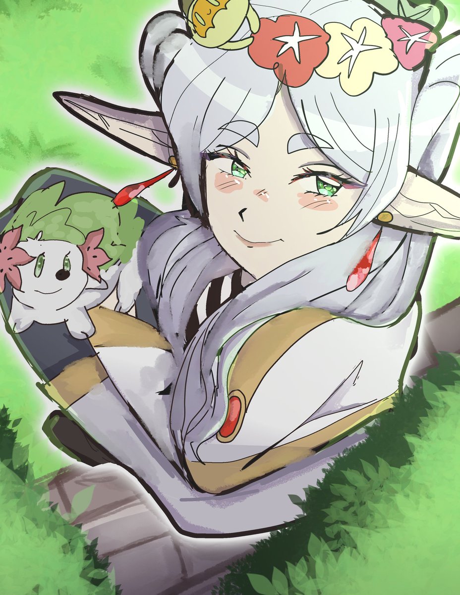 Sarikkon's tweet image. Frieren + Pokémon TCG 🌷
#drawing #desenhodigital #art