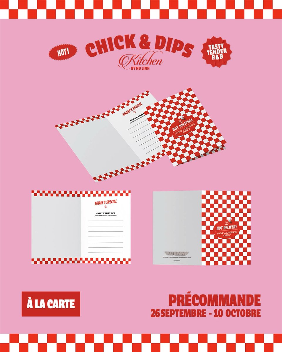 ♨️ CHICK &amp; DIPS 🍗 LE MERCH !! 💖💿

En édition limité et précommande du 26/09 au 10/10
Tt le merch/packaging :
✨est designé par moi même
✨fais mains (hors fabrication t-shirt)
✨imprimé chez moi

Le CD “I Made This For U” est gravé par moi même, customisé à la main et numéroté