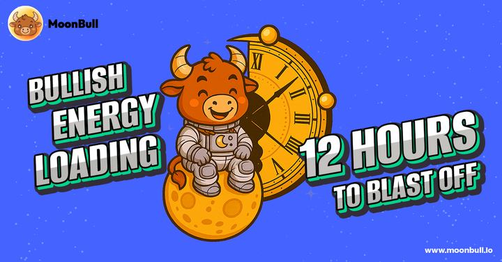 MoonBullX's tweet photo. 12 HOURS. That’s all that’s left. 🐂🌕

The rocket is fueled, the bull is raging, and there’s no second boarding call. 

Whitelist NOW before liftoff - https://t.co/hgCixlIkaA

#MoonBull #MOBU #WhitelistNow #memecoin #NextBigLaunch https://t.co/GyN7FWLb63