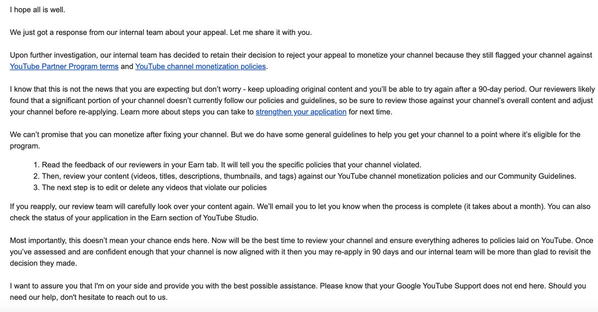 One of my channels just got demonetised, im not sad HOWEVER im dissapointed. My channel complied with the monetization policies and it was earning me a nice extra 3-4K per month. This should be a reminder that you should not be relying on one channel since it can get