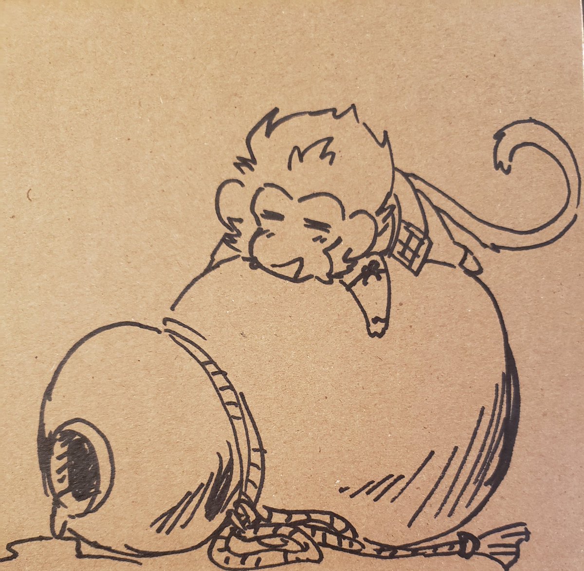 StoneMonkeh's tweet image. Shen Monkey had a bit too much to drink. 
#BoxArt #BlackMythWukong  #stonemonkeh