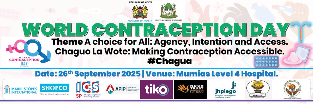 Tomorrow we march in Mumias! 
On #WorldContraceptionDay we will join <a href="/MOH_Kenya/">Ministry of Health</a> &amp; partners to champion agency, intention &amp; access.

Every girl deserves agency
Every woman deserves access
Every family deserves dignity

📍 Mumias Level 4 Hospital
#Chaguo #EmpowerHer #Wadadia