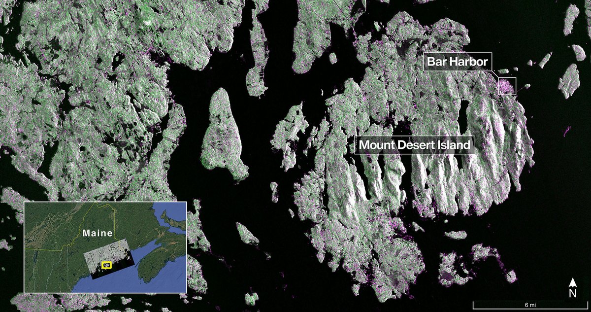 NASAJPL's tweet image. Fresh views from space 🌍

NISAR has released preliminary radar images that show its ability to distinguish between different land cover. Launched in July, the NASA-ISRO satellite tracks changes big and small on Earth’s land and ice surfaces. go.nasa.gov/42HjY8Q
