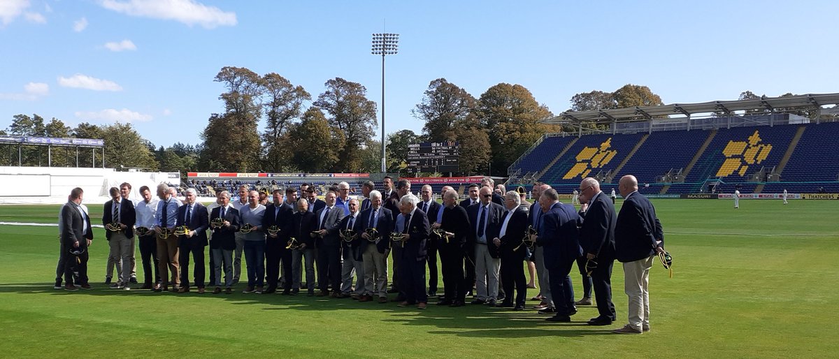 BattersbyDave's tweet photo. Great to see the @GlamCricket former players out on pitch at lunch today wearing their new numbered caps @alanwilkins22 @lloyddl2010 @mattmaynard25 @stevenmonkhouse @sch60 https://t.co/UAmZ3rPcsS