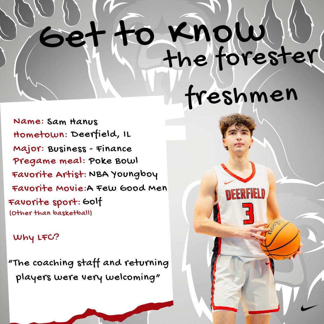 lfcbasketball's tweet image. Get to know freshman Sam Hanus!🔥