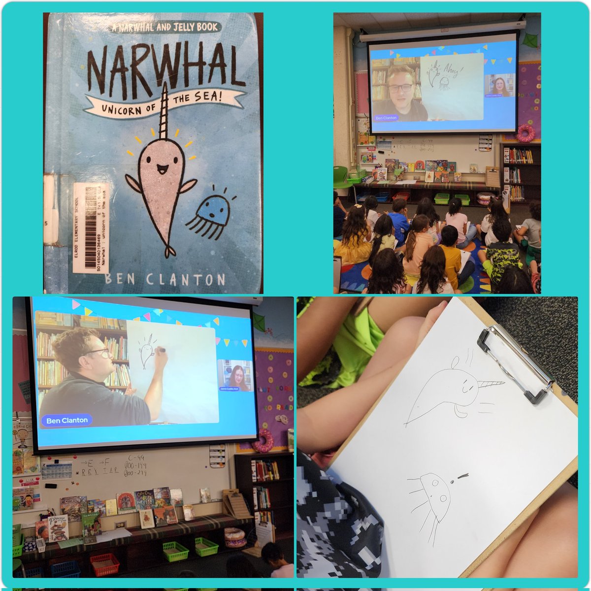Elrod Library (San Antonio) (@eaglelibrary1) on Twitter photo Today our 1st graders watched a live <a href="/BookBreak4Schls/">BookBreak School Author Talks</a> author visit with Ben Clayton, the author of the Narwal series! They had a great time learning about narwals and drawing them! <a href="/eaglelibrary1/">Elrod Library (San Antonio)</a> <a href="/NISDElrod/">Elrod ES</a> <a href="/NISDLib/">NISDLibraryServices</a> Today our 1st graders watched a live <a href="/BookBreak4Schls/">BookBreak School Author Talks</a> author visit with Ben Clayton, the author of the Narwal series! They had a great time learning about narwals and drawing them! <a href="/eaglelibrary1/">Elrod Library (San Antonio)</a> <a href="/NISDElrod/">Elrod ES</a> <a href="/NISDLib/">NISDLibraryServices</a>
