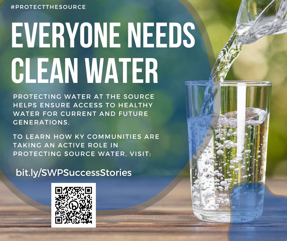 KentuckyEEC's tweet image. Everyone needs clean water. Providing clean drinking water, both for ourselves and future generations, starts with protecting water at the source. Visit bit.ly/SWPSuccessStor… to learn how Kentucky communities are doing just that.
#SourceWaterProtectionWeek #protectthesource