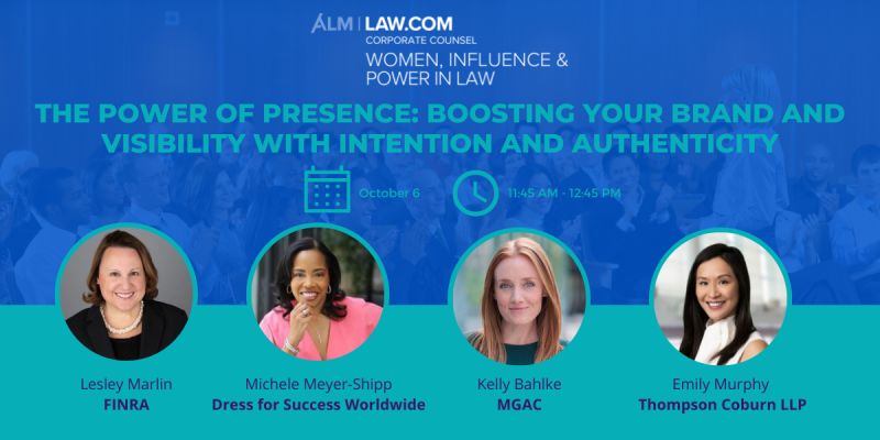 Crafting a strong personal brand is a strategic investment in your professional future - and a key differentiator in today’s competitive landscape. This upcoming session at WIPL will dive into how to enhance your visibility and attract new opportunities. event.law.com/corpcounsel-wi…