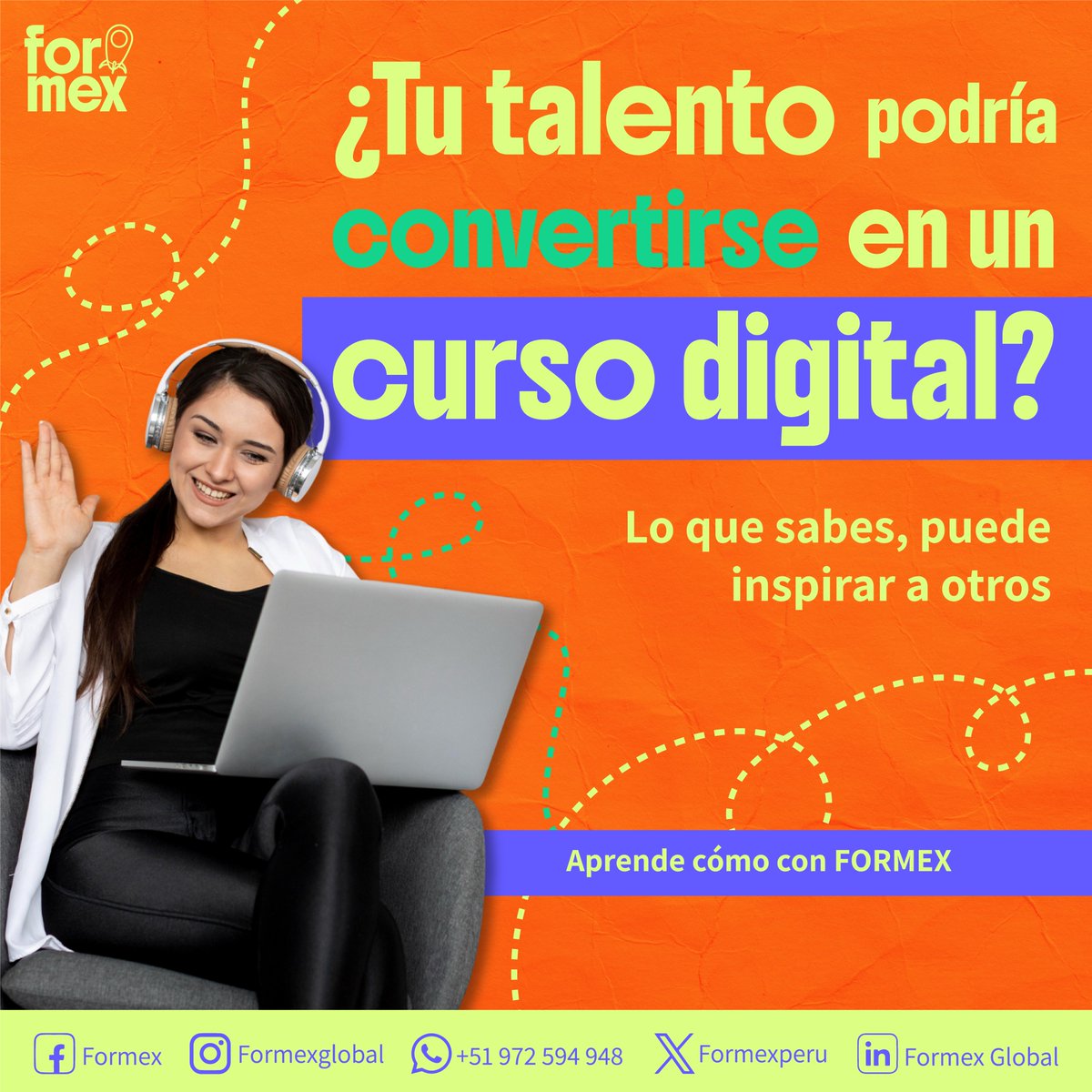 formexperu's tweet image. ¿Tu talento podría convertirse en un curso digital? 🎥💻
La respuesta es SÍ.
Convierte tu conocimiento en ingresos extra 🚀
👉 Aprende cómo con FORMEX
#CursosOnline #TalentoDigital #FORMEX