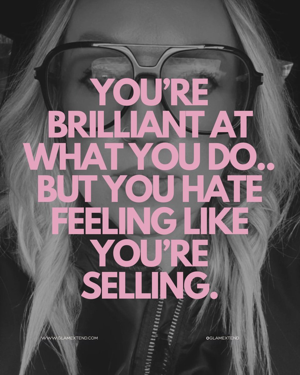 GlamExtend's tweet image. You’re brilliant at what you do… But you hate feeling like you’re selling.
Selling feels gross when it’s pushy.
But what if you didn’t have to sell?
What if you just had a natural conversation?
That’s what confidence in consultations gives you.
👉 #linkinbio