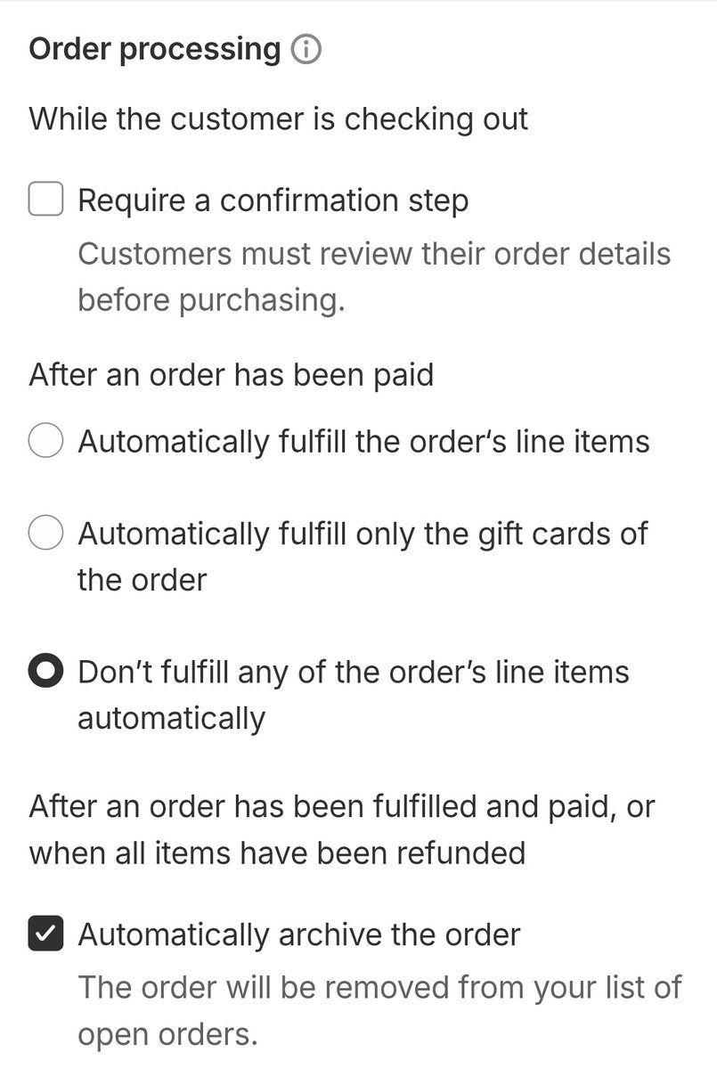 Shopify Tip: Why enable Automatically archive the order in General Settings? Once fulfilled/paid or fully refunded, it auto-removes from your open orders list—decluttering your dashboard, sharpening focus on active tasks, &amp; streamlining high-volume ops. No more endless scrolling.