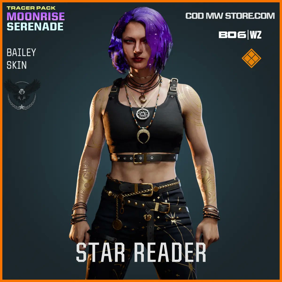 codmwstore's tweet image. 🔮 Really like the Galaxy animation on the hair and the deadly scorpion finisher. What do you think of this pack?

🌌 Star Reader – Bailey Skin
🔫 ABR and DM Blueprints
🌠 Star Power - Emote

👇 Full Bundle Breakdown:
🔗 codmwstore.com

#BO7 #CallOfDuty