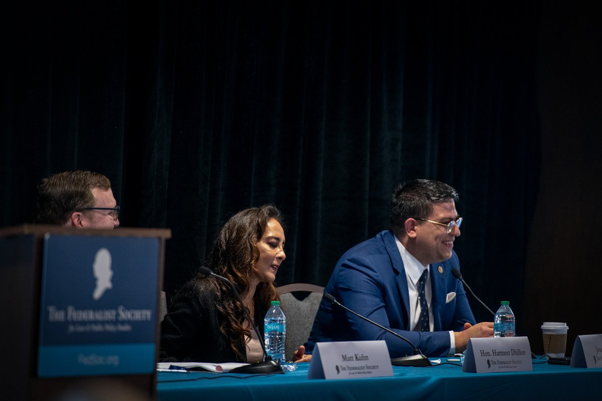 FedSoc's tweet image. How are recent moves in Washington reshaping federalism and state authority? In the first discussion of the 2025 Kentucky Chapters Conference, Hon. Harmeet Dhillon (@AAGDhillon ) and Jesus Osete (@JesusOseteDOJ ) take up the issue in Federalism Reignited: A View from D.C.,…