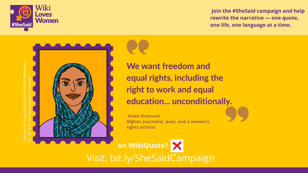 ✊ Women’s rights = human rights. Yet too many voices of women who fought, dreamed &amp; led change are missing from our shared record.

#SheSaid is changing that

🖋️ Join in: bit.ly/SheSaid25

#SheSaid2025 #WikiLovesWomen #WomensRights #KnowledgeEquity #HerStoryMatters